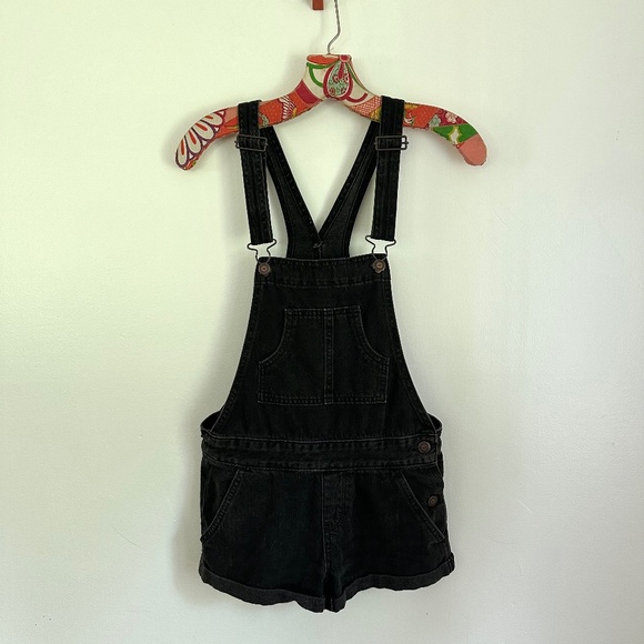 Denim Overall Shorts - Picture 1 of 8